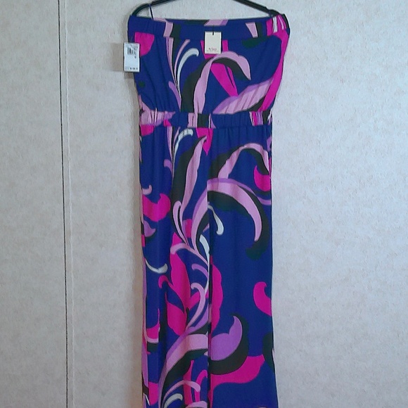 NWT Trina Terk Jump Suit Abstract Pattern Blue Black Pink Purple Size Medium - Picture 8 of 15